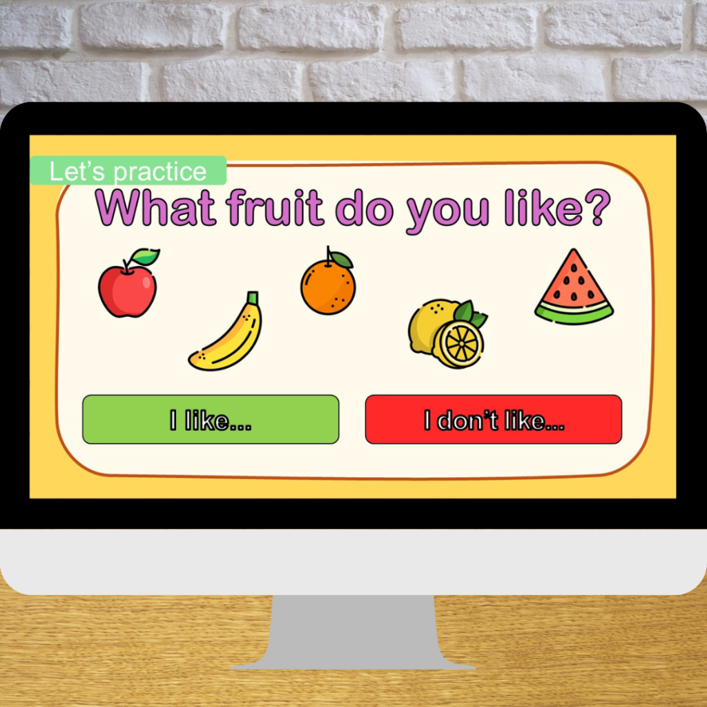 online class food fruit for young learners